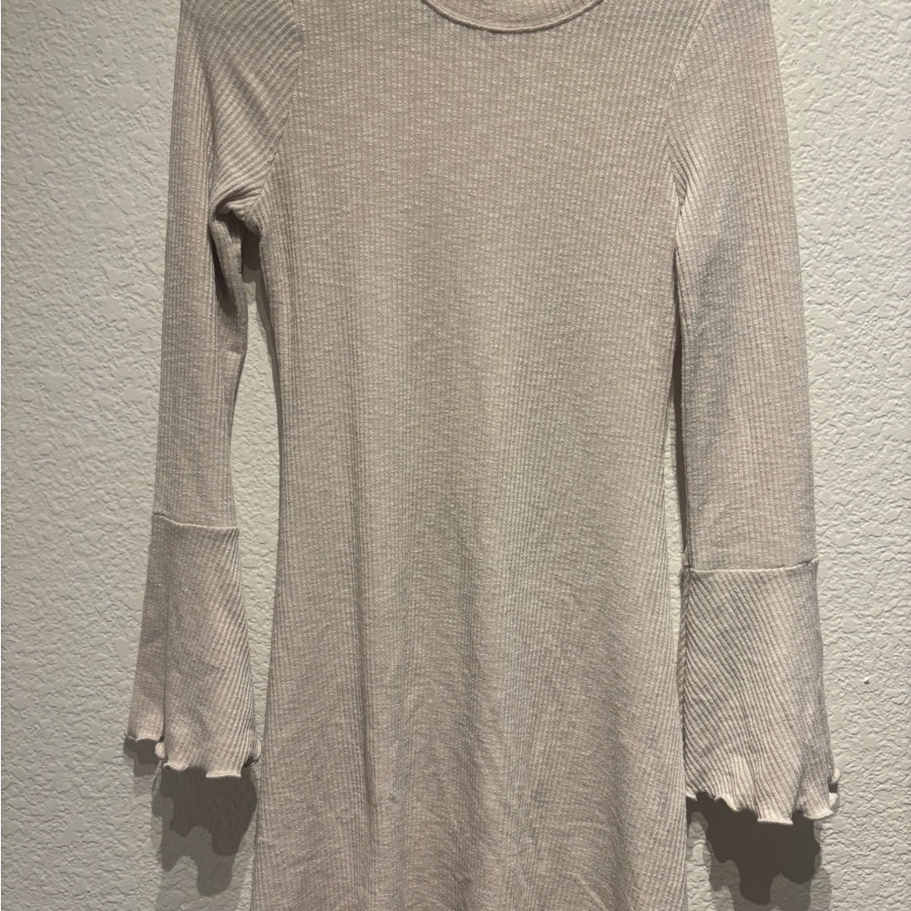 Abercrombie & Fitch Long Sleeve Dress in cream